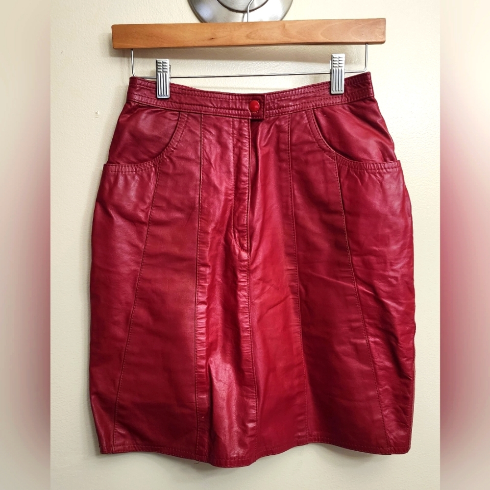 Vintage Leather Skirt Sz 7/8